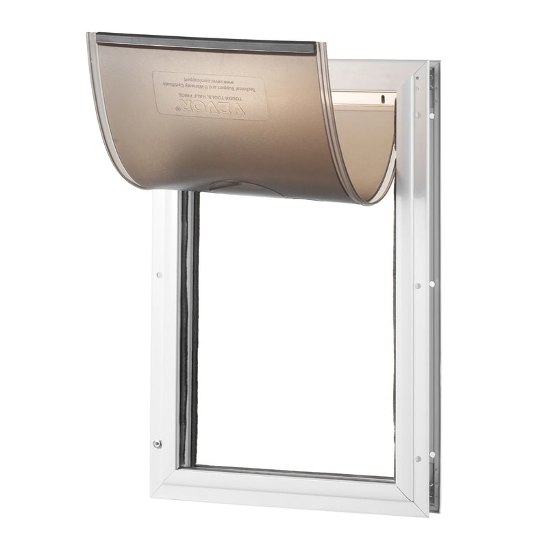 Aluminum Pet Door Weatherproof Flap System With Locking Security Panel 0