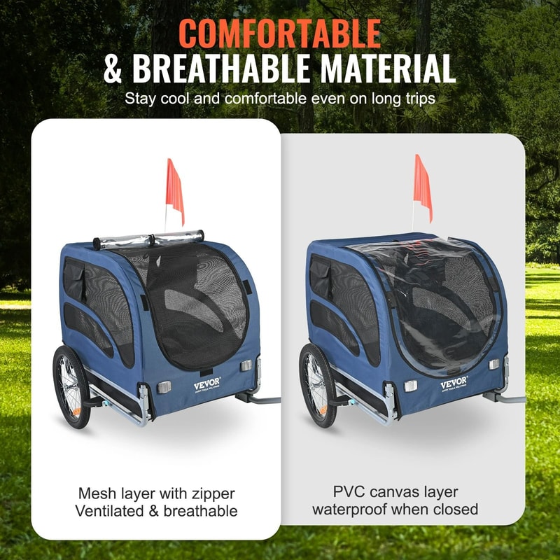 HeavyDuty Dog Bike Trailer 100lb Capacity Collapsible Pet Carrier 3