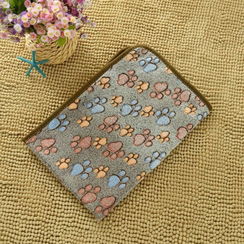 UltraSoft Flannel Pet Blanket Cozy PawPrint Fleece Mat For Dogs Cats 10