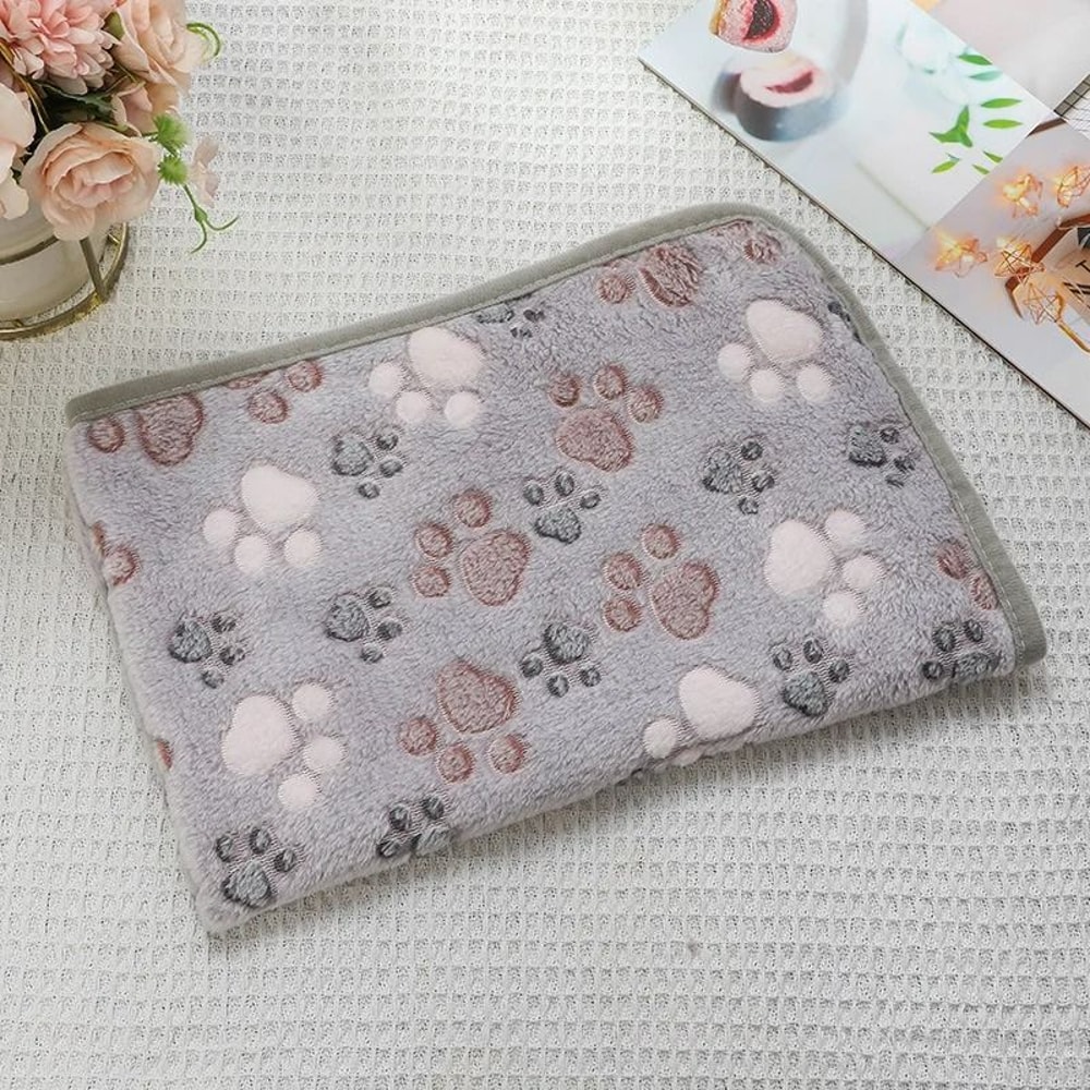 UltraSoft Flannel Pet Blanket Cozy PawPrint Fleece Mat For Dogs Cats 11