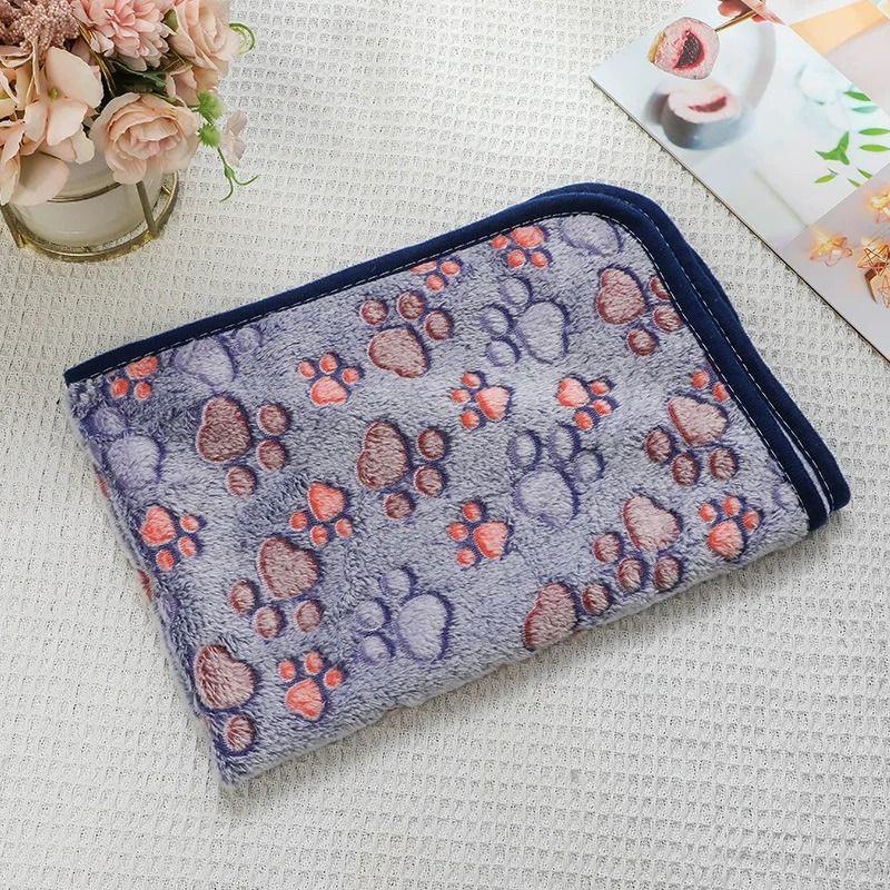 UltraSoft Flannel Pet Blanket Cozy PawPrint Fleece Mat For Dogs Cats 13