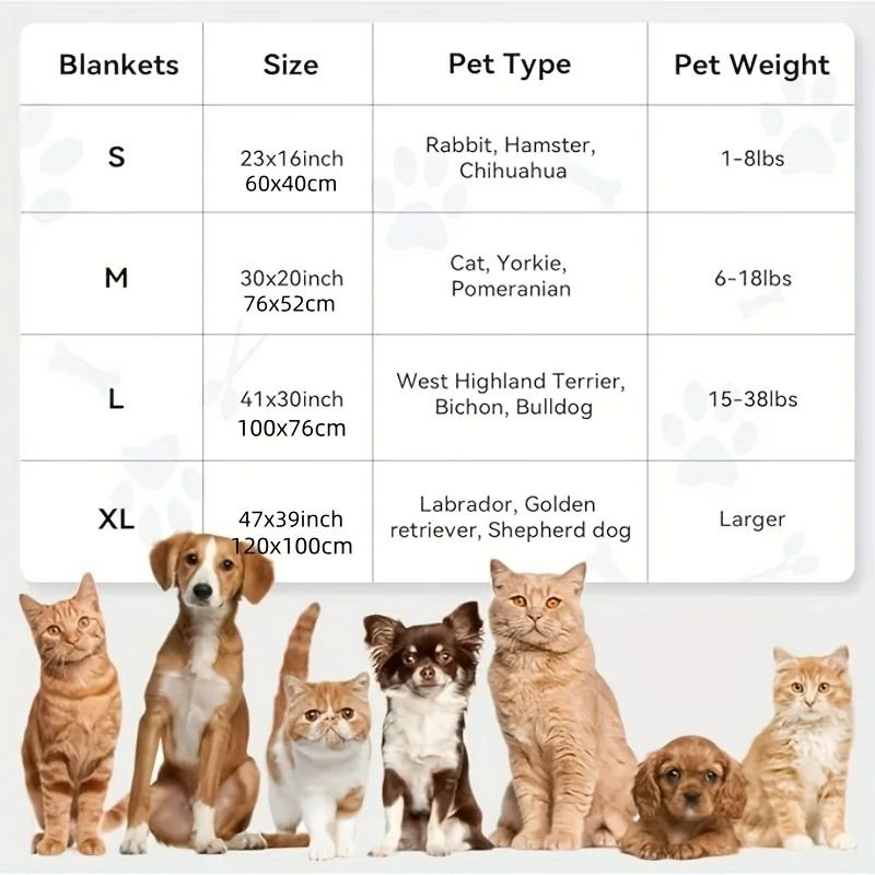 UltraSoft Flannel Pet Blanket Cozy PawPrint Fleece Mat For Dogs Cats 5