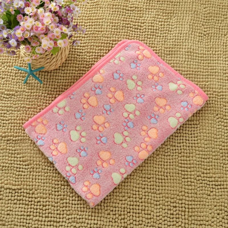 UltraSoft Flannel Pet Blanket Cozy PawPrint Fleece Mat For Dogs Cats 6