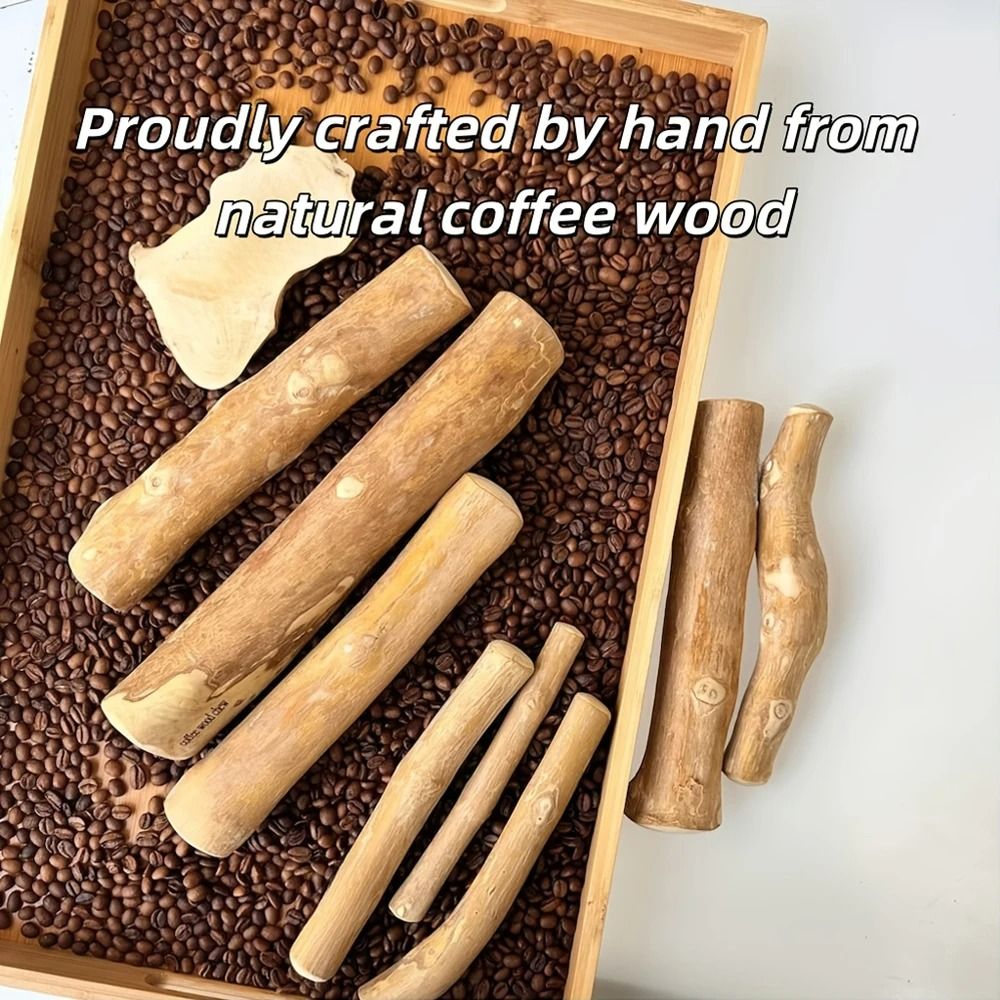 Natural Coffee Wood Dog Chew Stick Sustainable LongLasting Dental Molar Toy 4