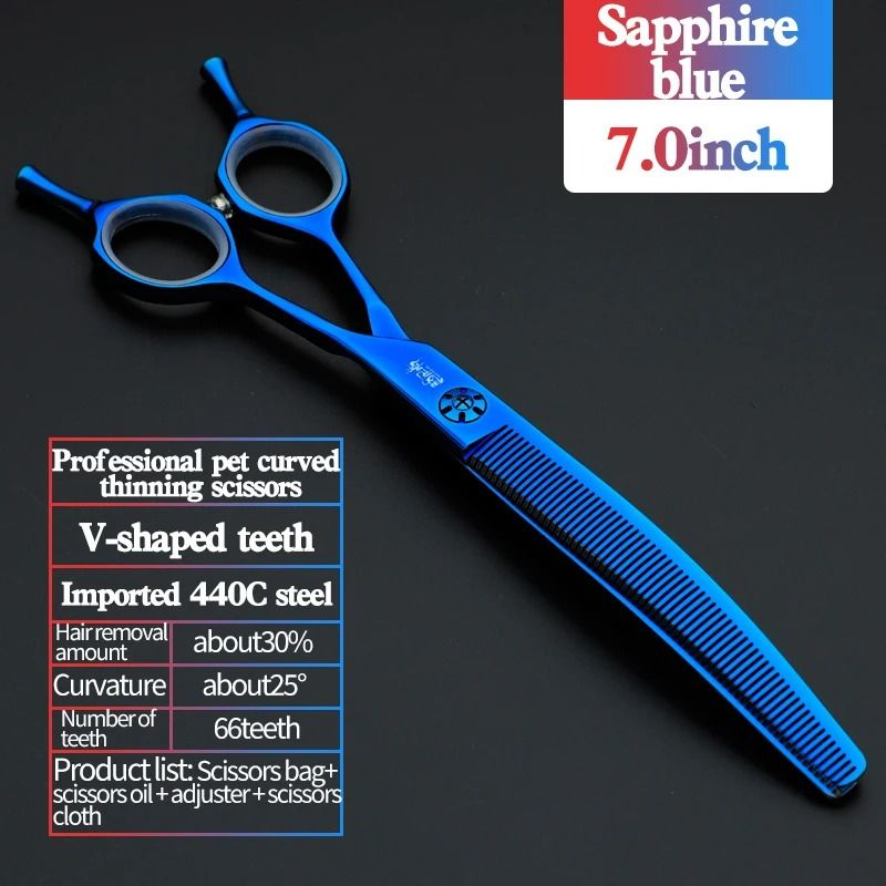Professional JP440C 7Inch Pet Grooming Shears HighPerformance Curved Fishbone Thinning Scissors 10
