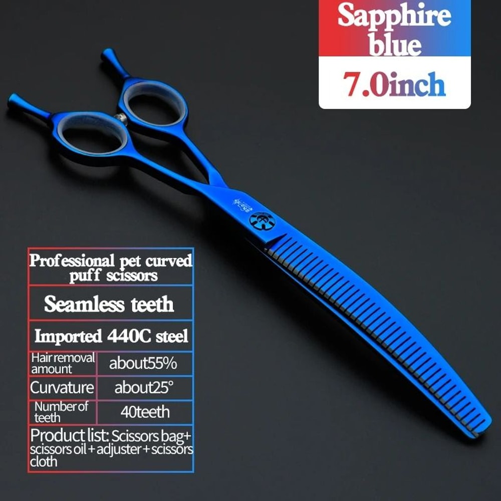 Professional JP440C 7Inch Pet Grooming Shears HighPerformance Curved Fishbone Thinning Scissors 13