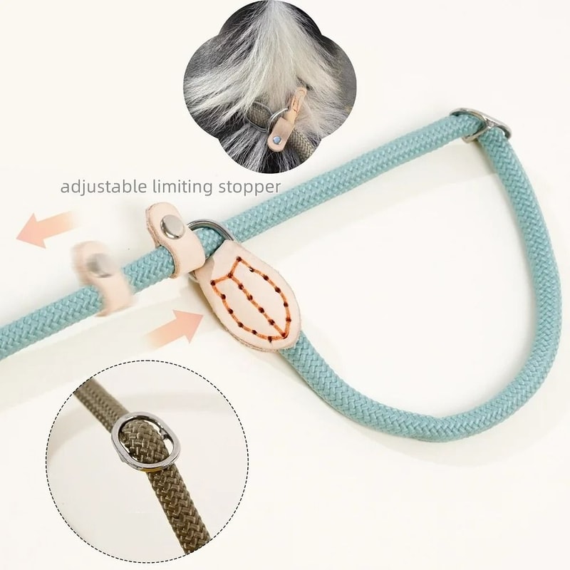 HeavyDuty Slip Rope Lead Braided Nylon Training Leash With Integrated Adjustable Loop 3