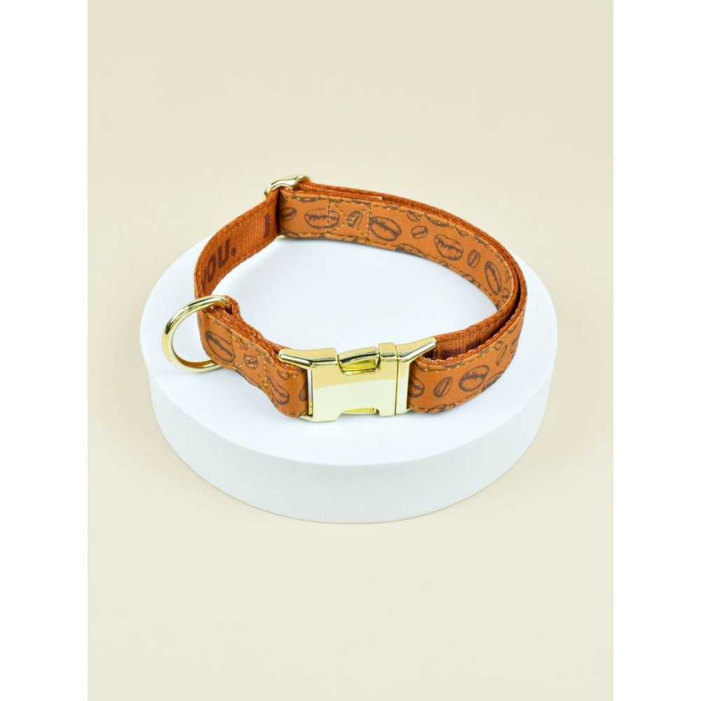 Patterned Pet Collar Adjustable DoubleSided Print With GoldTone Metal Buckle 12