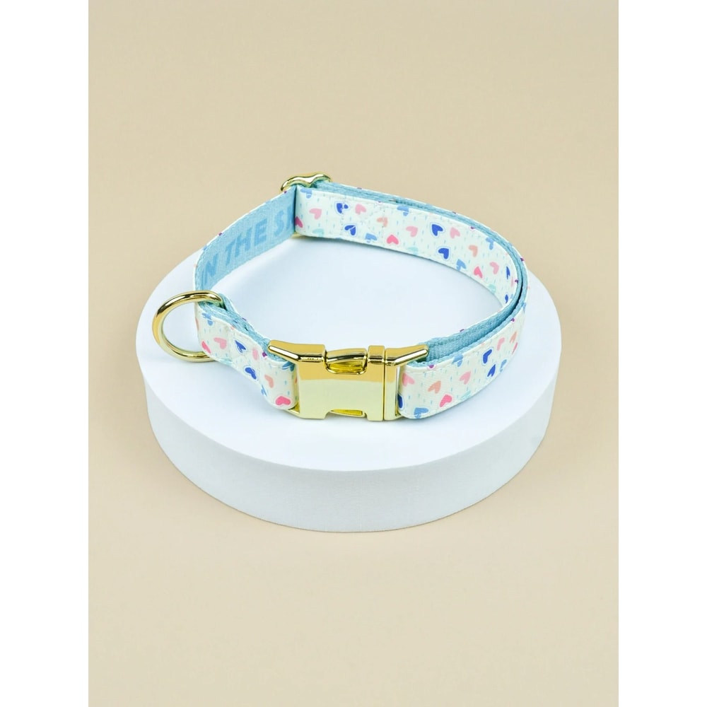 Patterned Pet Collar Adjustable DoubleSided Print With GoldTone Metal Buckle 8