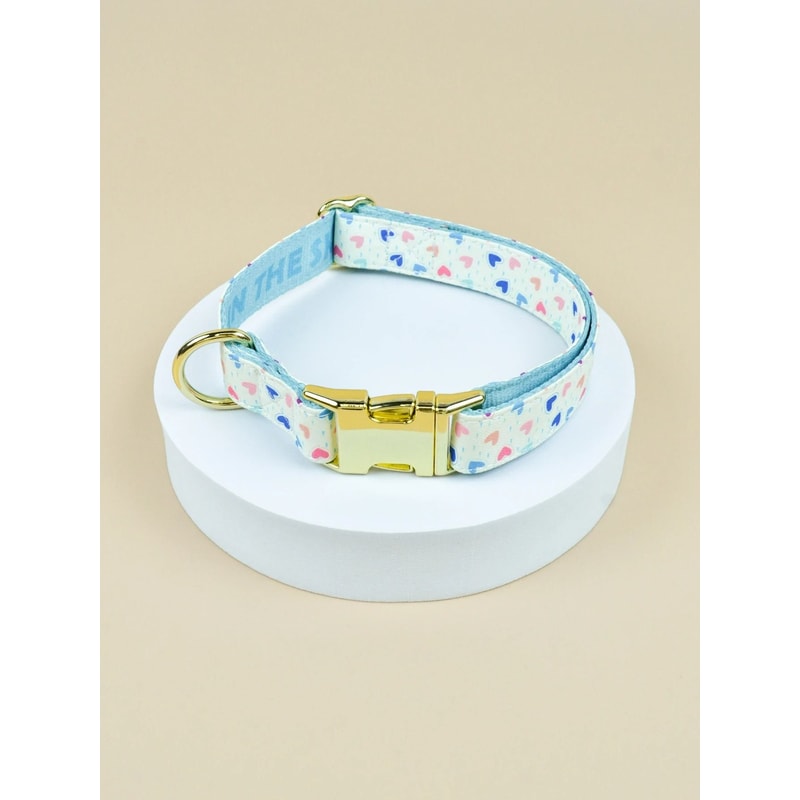 Patterned Pet Collar Adjustable DoubleSided Print With GoldTone Metal Buckle 8