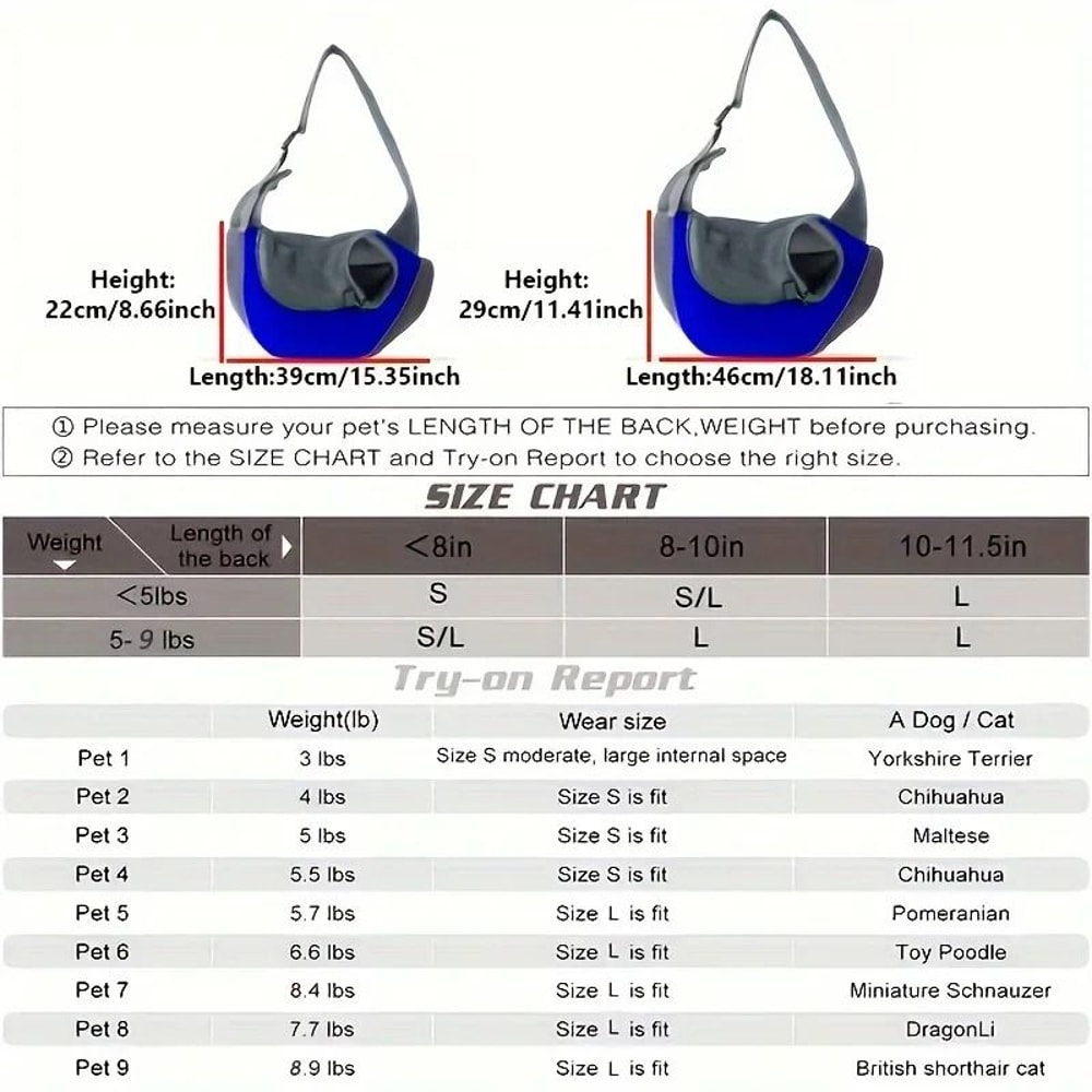 HandsFree Pet Sling Carrier Breathable Mesh Crossbody Travel Bag For Puppies Cats 4