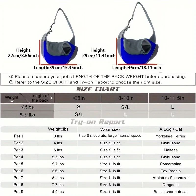 HandsFree Pet Sling Carrier Breathable Mesh Crossbody Travel Bag For Puppies Cats 4