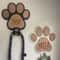Custom Wooden Paw Print Leash Hanger Handcrafted WallMounted Hook For Collars Leashes 2