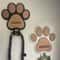 Custom Wooden Paw Print Leash Hanger Handcrafted WallMounted Hook For Collars Leashes 0