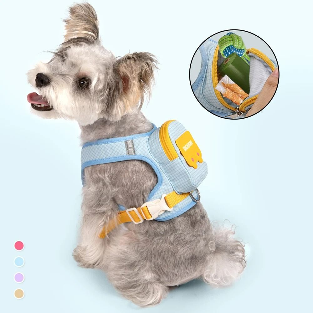 Adventure Pet Harness Backpack Set Reflective EscapeProof Walking Vest 3