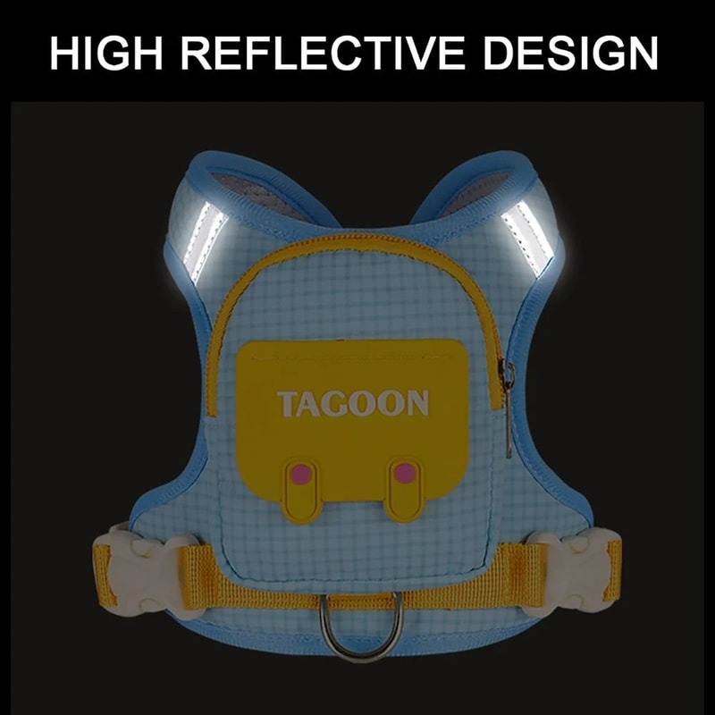Adventure Pet Harness Backpack Set Reflective EscapeProof Walking Vest 5