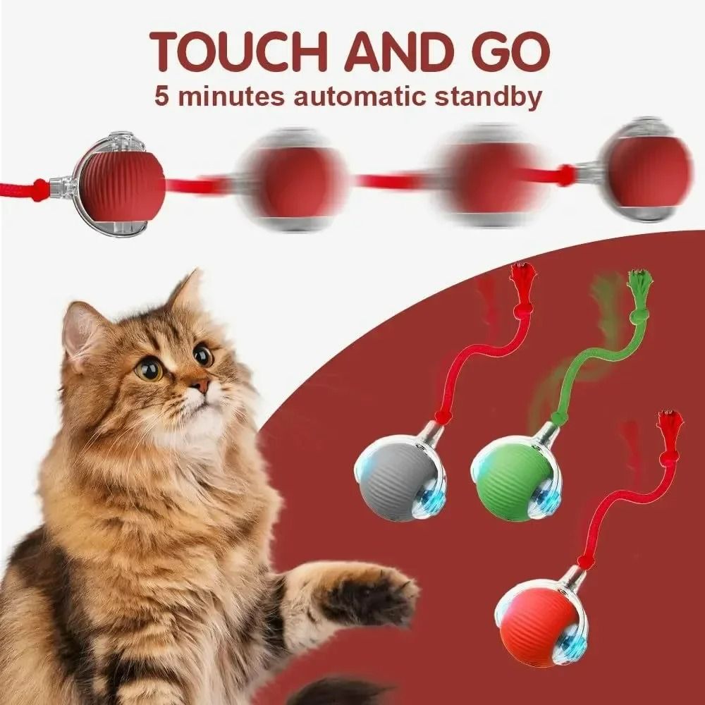 Smart Interactive Pet Ball Rechargeable Automatic Rolling Toy For Dogs Cats 4