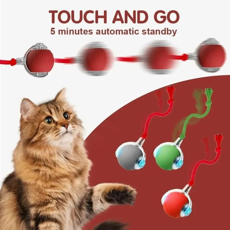 Smart Interactive Pet Ball Rechargeable Automatic Rolling Toy For Dogs Cats 4