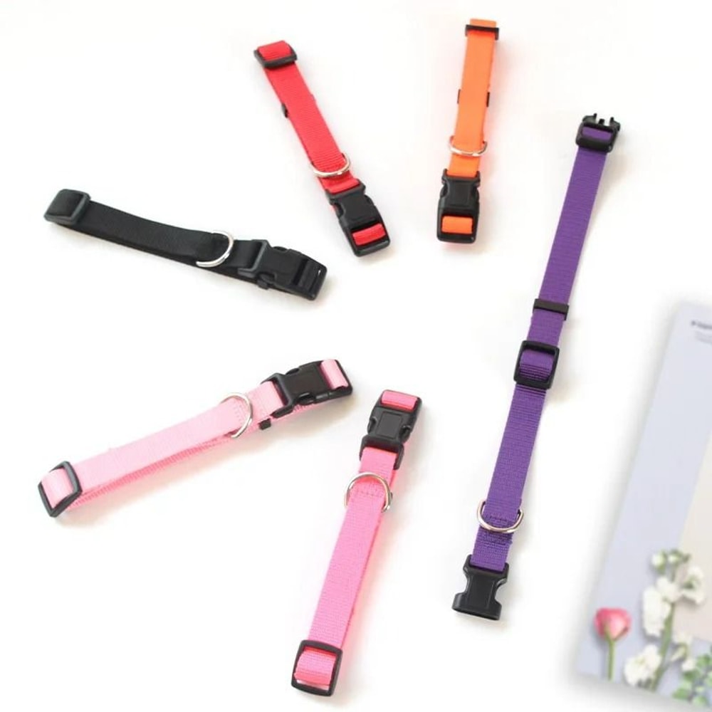 Adjustable Nylon Pet Collar HeavyDuty Neck Band For Cats SmalltoMedium Dogs 4