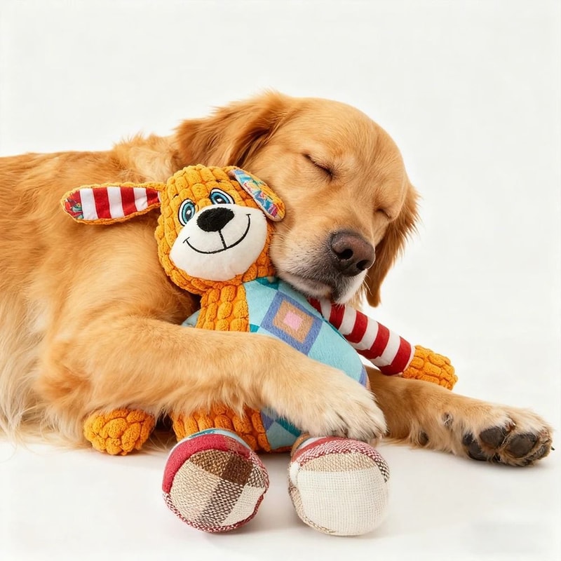Interactive Squeaky Plush Toy BiteResistant Puzzle Chew For Dental Health Enrichment 2