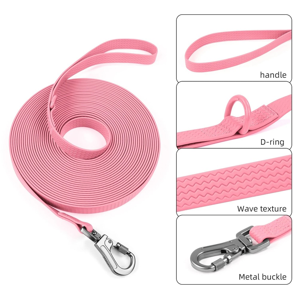 PVC Waterproof Dog Leash NonSlip HeavyDuty Training Lead For All Weather 3