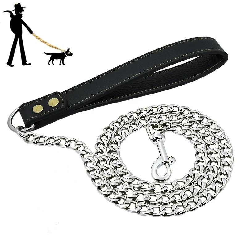 Gold Stainless Steel Dog Leash HeavyDuty 4 Ft Welded Link Lead 2