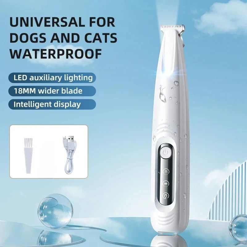 LED Precision Paw Trimmer Waterproof TypeC Rechargeable Clippers With 07 In Wide Blade 0