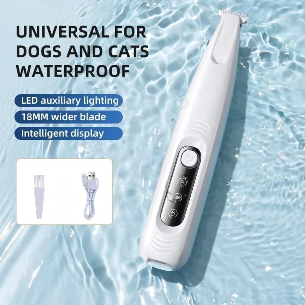 LED Precision Paw Trimmer Waterproof TypeC Rechargeable Clippers With 07 In Wide Blade 2