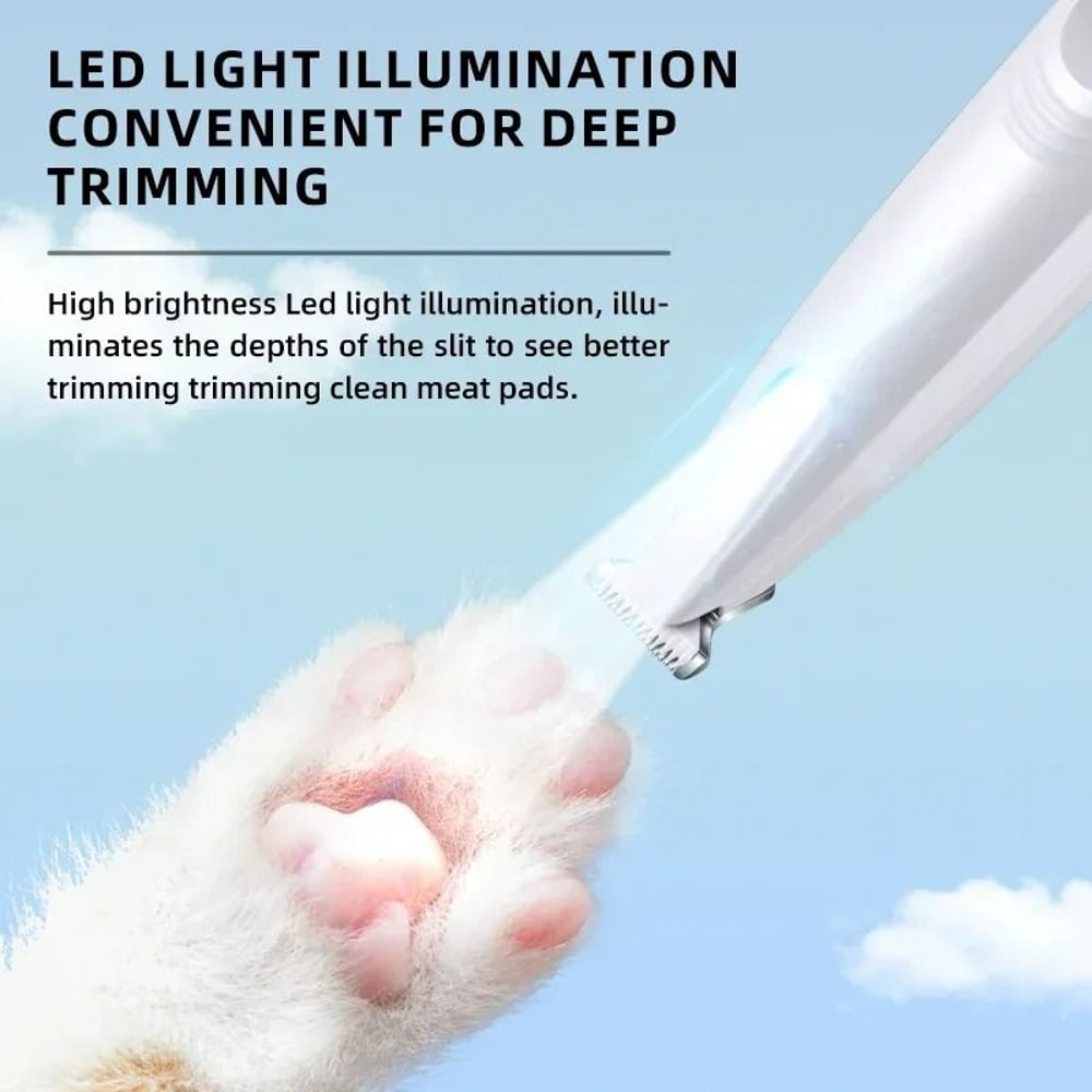 LED Precision Paw Trimmer Waterproof TypeC Rechargeable Clippers With 07 In Wide Blade 5