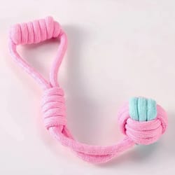 heavy-duty cotton rope ball – bite-resistant interactive chew toy for dental health