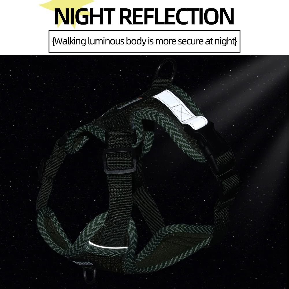 Breathable Reflective Harness Set Comfortable Patterned Vest Leash For Small To Medium Pets 5