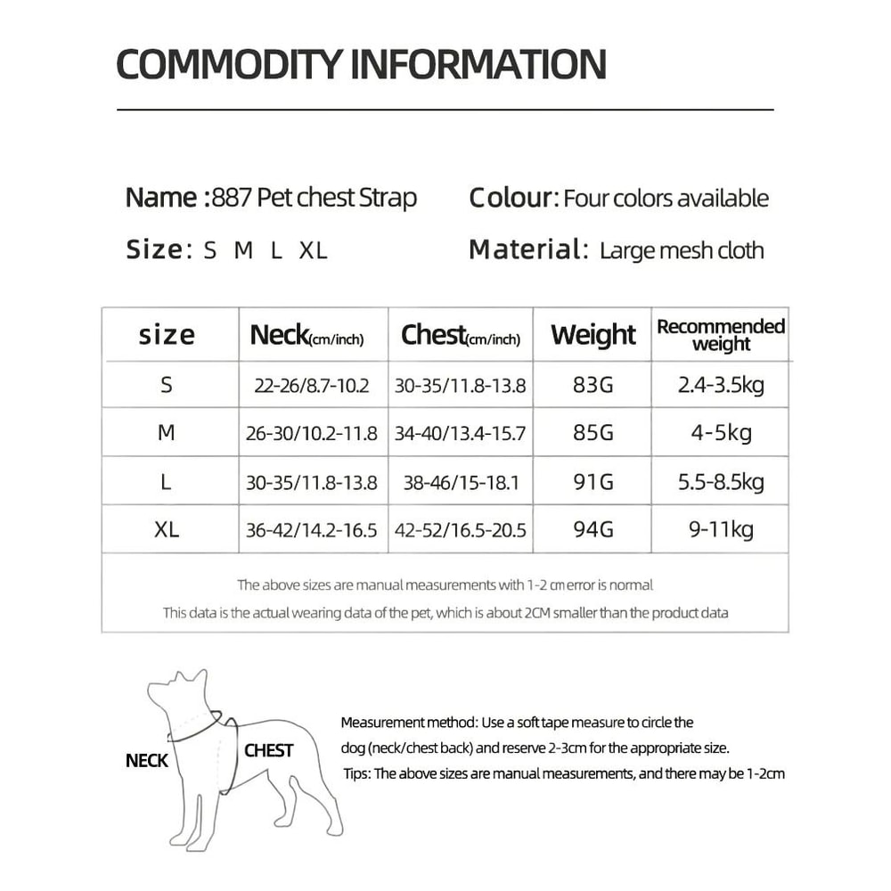 Breathable Reflective Harness Set Comfortable Patterned Vest Leash For Small To Medium Pets 6