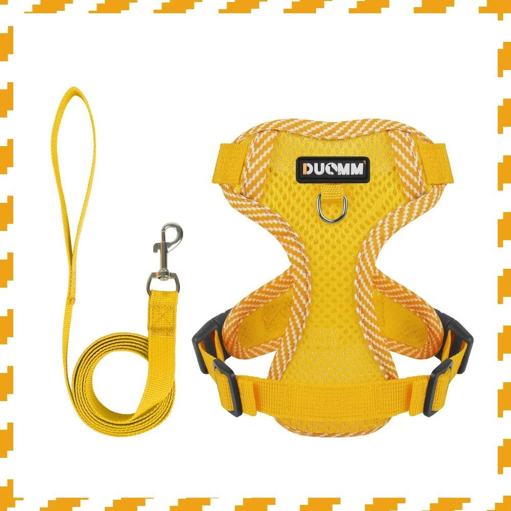 Breathable Reflective Harness Set Comfortable Patterned Vest Leash For Small To Medium Pets 7
