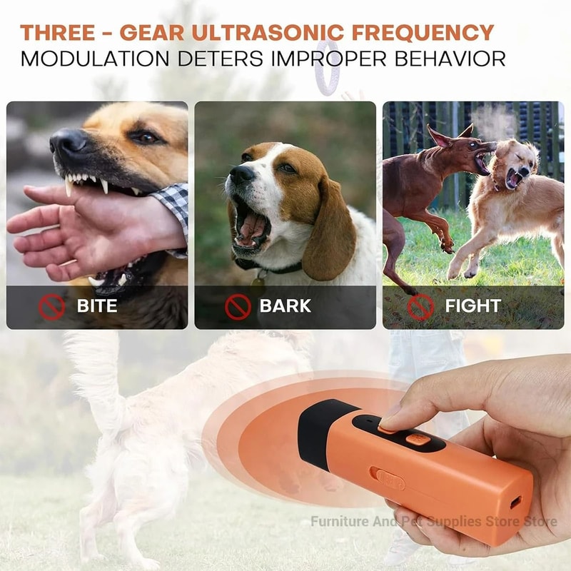 Ultrasonic Pet Trainer Deterrent Rechargeable AntiBark Device With Integrated LED Flashlight 2