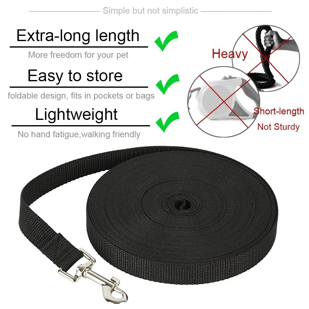 HighTensile Long Pet Leash HeavyDuty Nylon Training Lead For Dogs Cats 3