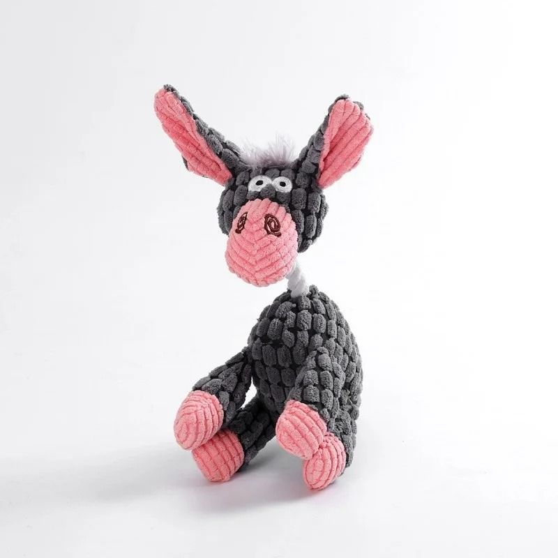 Squeaky Plush Enrichment Toy Durable AnimalShaped Dental Chew For Small Breeds Puppies 14