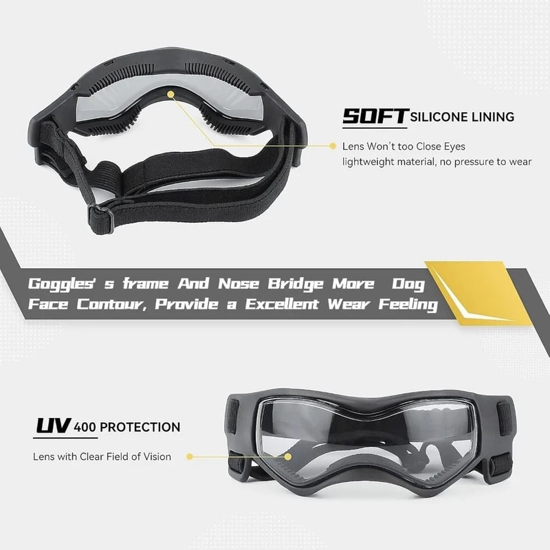 UVProtection Pet Goggles Adjustable Windproof Sunglasses With Soft Frame For Small Medium Breeds 2