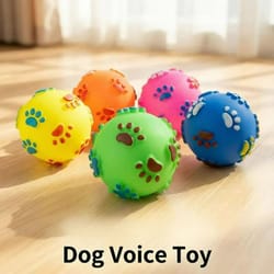 footprint squeaker ball – high-durability rubber interactive toy for all breed sizes