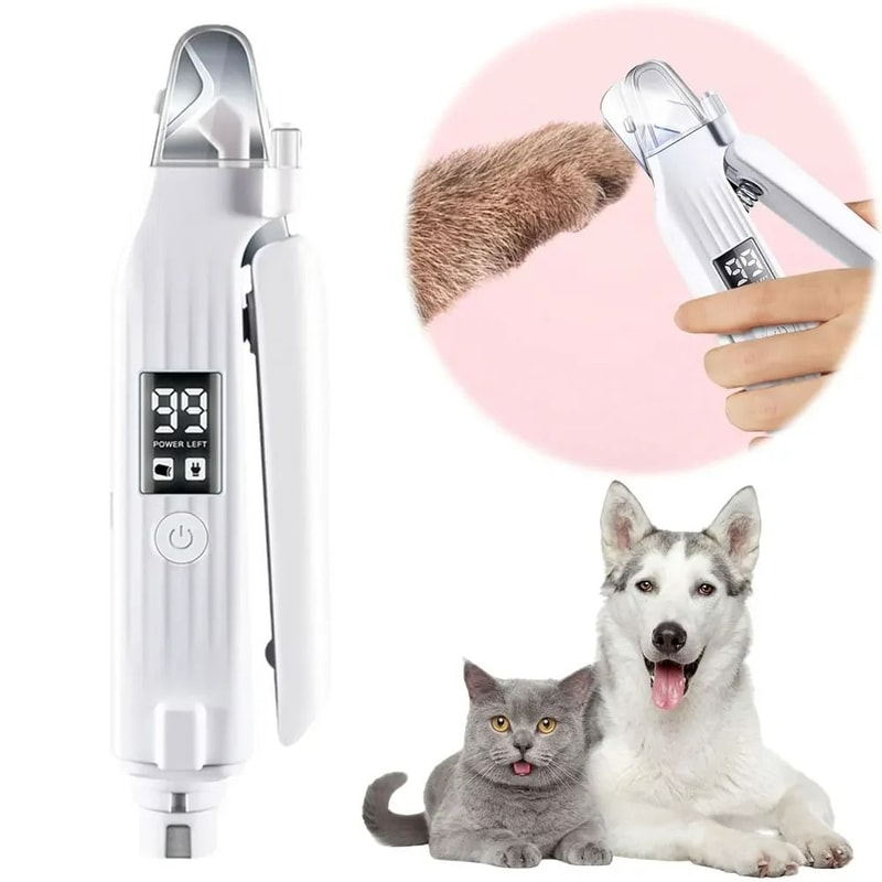 2in1 DualAction Grooming System Rechargeable Electric Nail Grinder Safety Clipper With Integrated 0