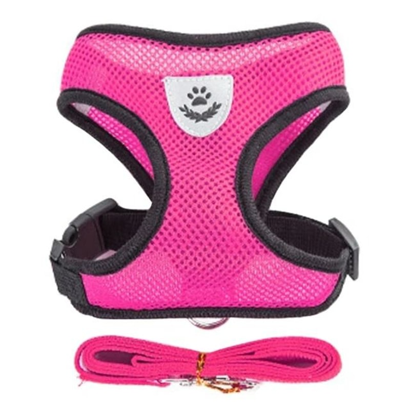 Breathable Mesh Pet Harness Leash Set Soft AirMesh Comfort Vest For Small Medium Dogs Cats 6