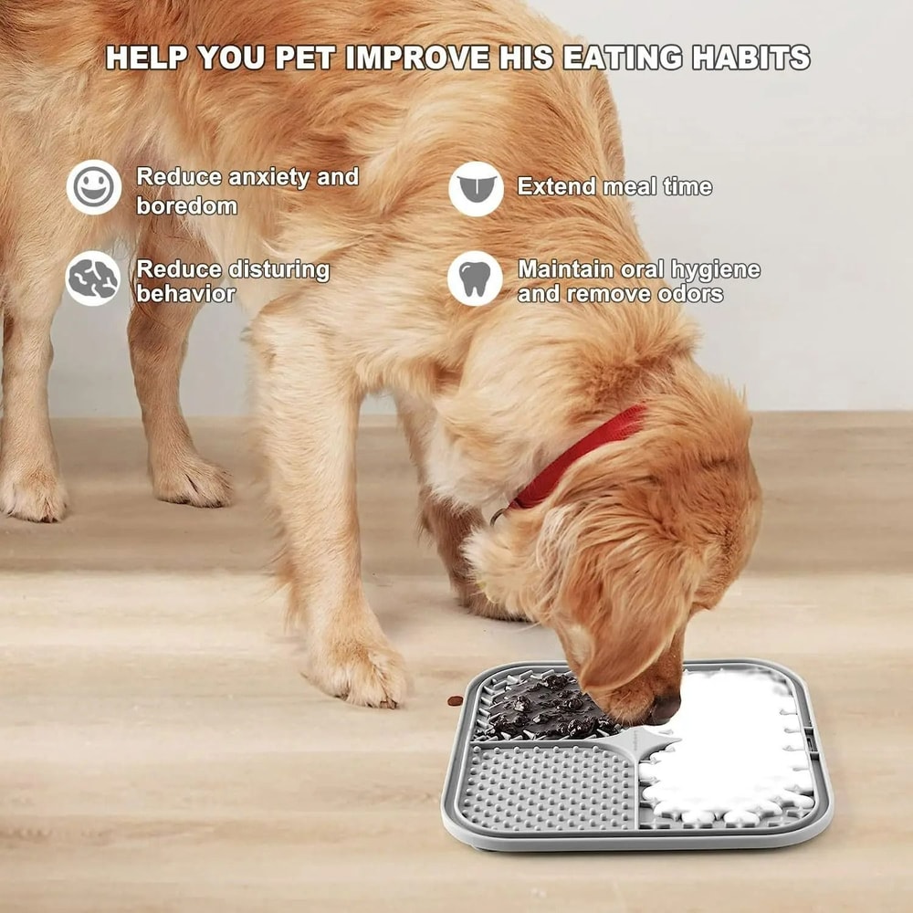 Silicone Lick Mat IndustrialStrength Suction Distraction Feeder Slow Food Plate For Dogs Cats 5