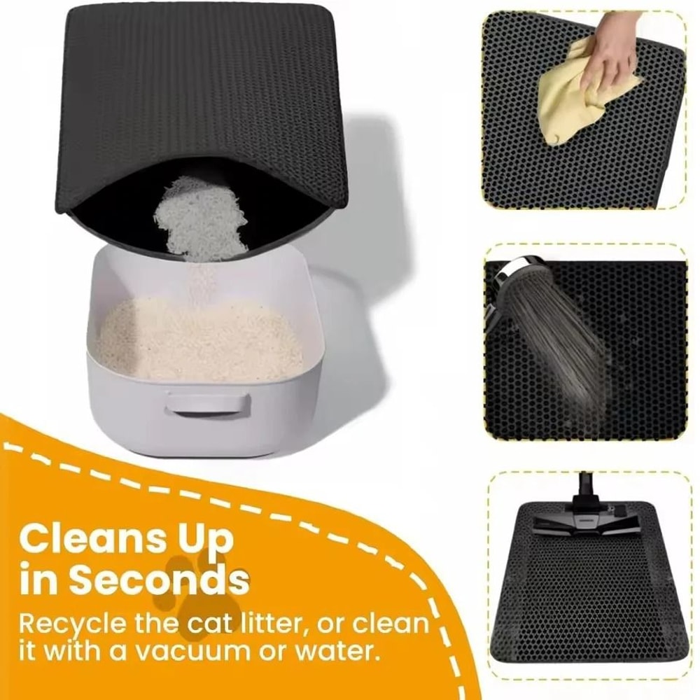 DualLayer Honeycomb Litter Mat Waterproof AntiTracking Litter Capture System For Cats 4