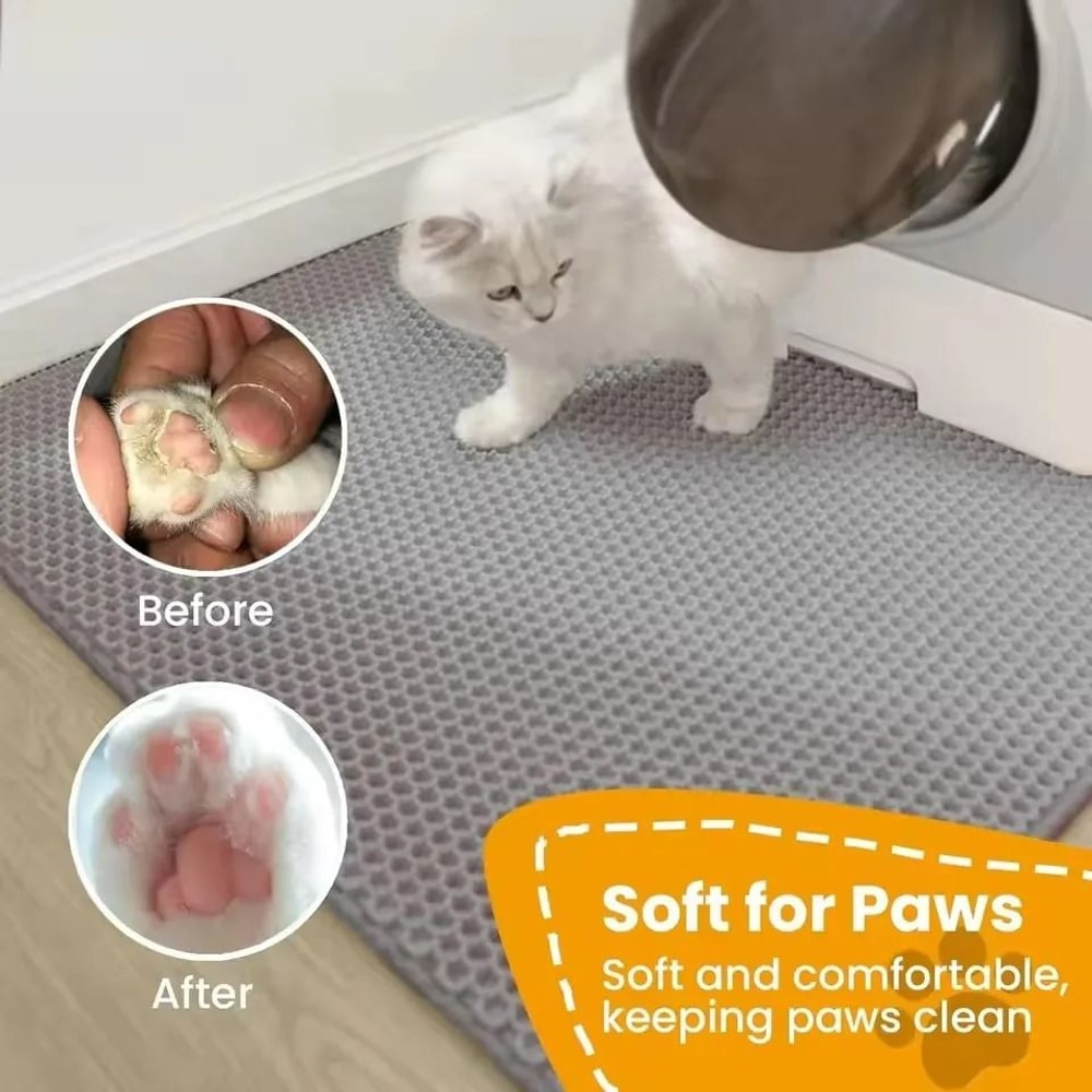 DualLayer Honeycomb Litter Mat Waterproof AntiTracking Litter Capture System For Cats 6