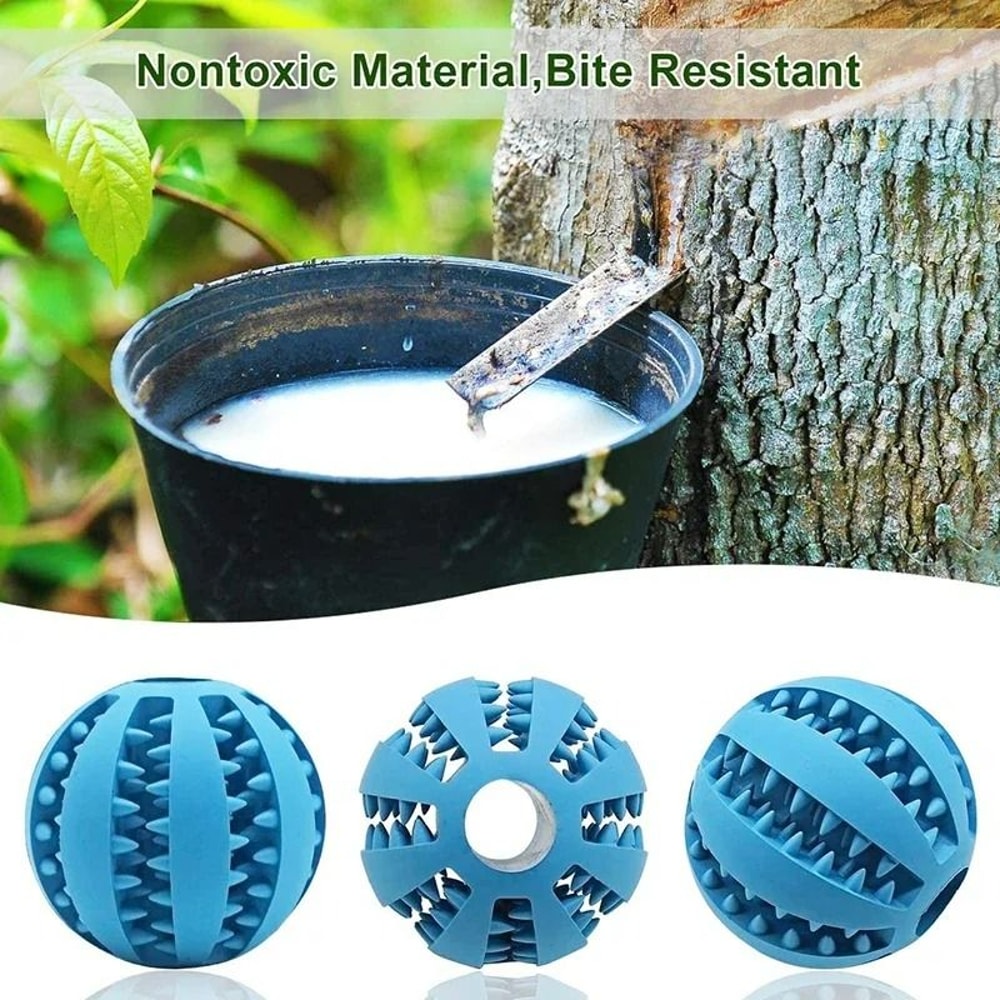 Interactive TreatDispensing Ball HighElasticity Natural Rubber Dental Chew IQ Puzzle Toy 2