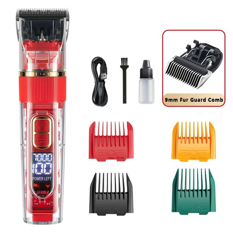 HighTorque Pet Grooming Clipper Digital Display Cordless Shaver Precision Trimmer For Dogs Cats 9