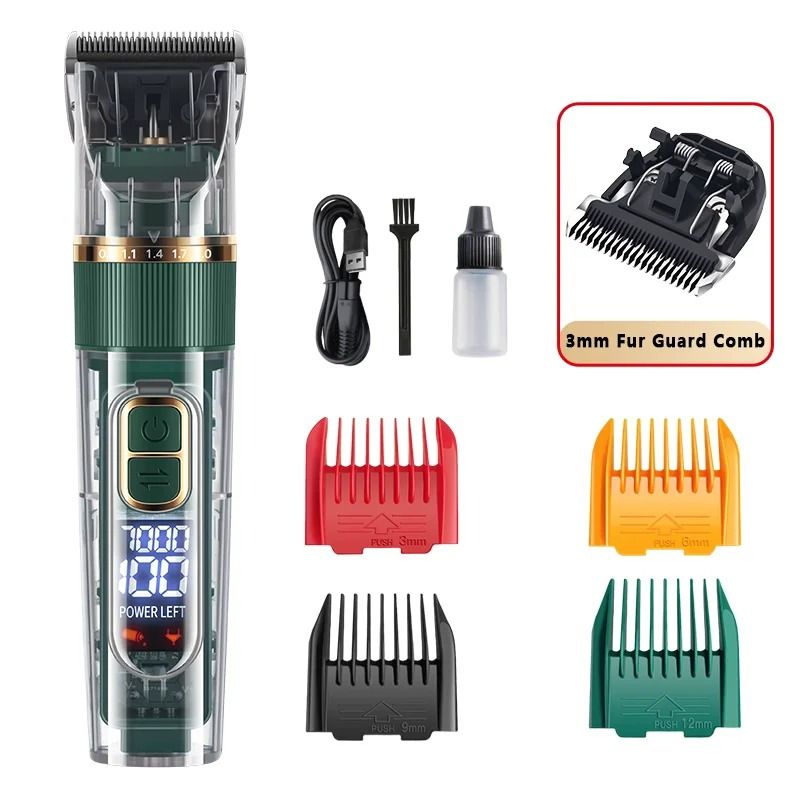 HighTorque Pet Grooming Clipper Digital Display Cordless Shaver Precision Trimmer For Dogs Cats 12
