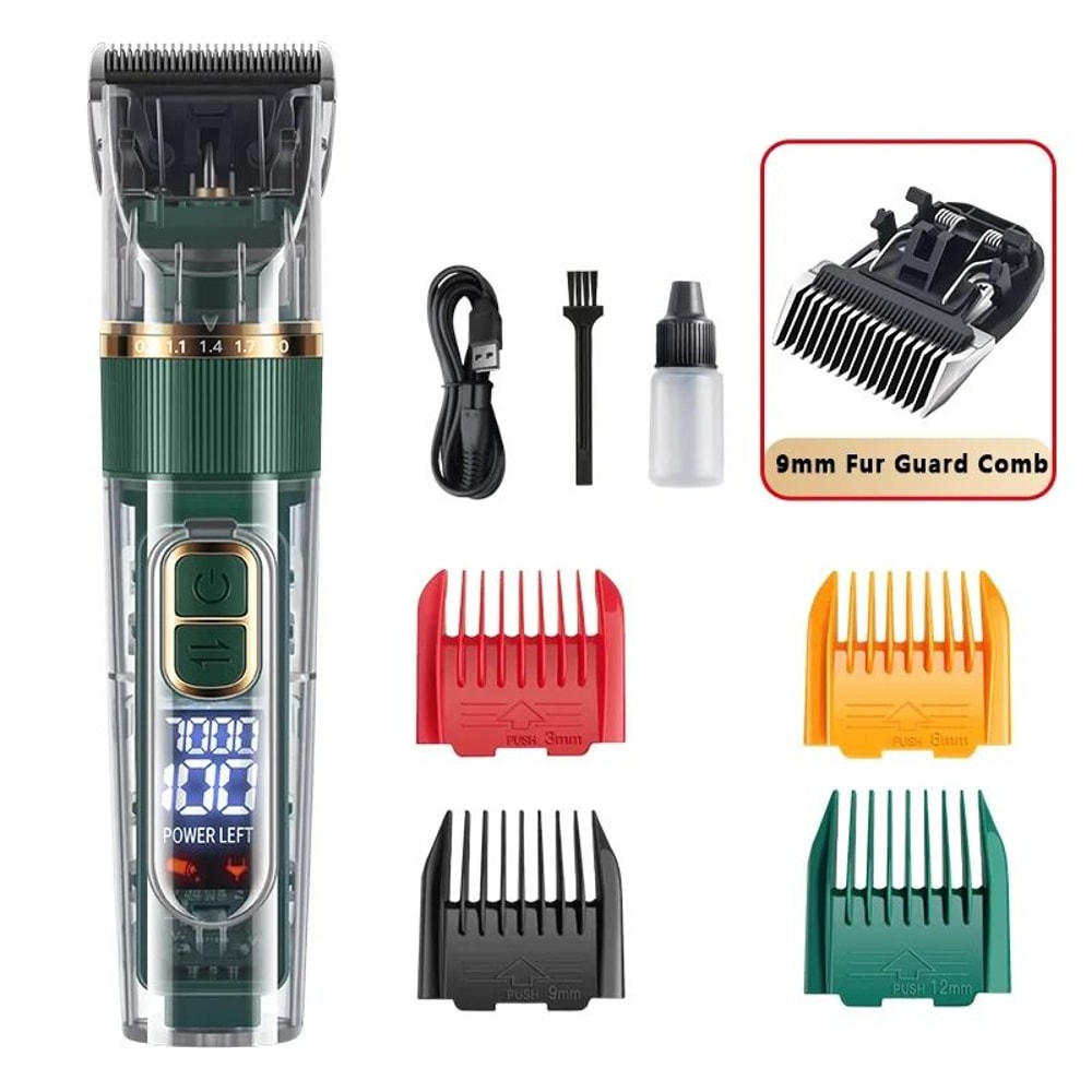 HighTorque Pet Grooming Clipper Digital Display Cordless Shaver Precision Trimmer For Dogs Cats 14