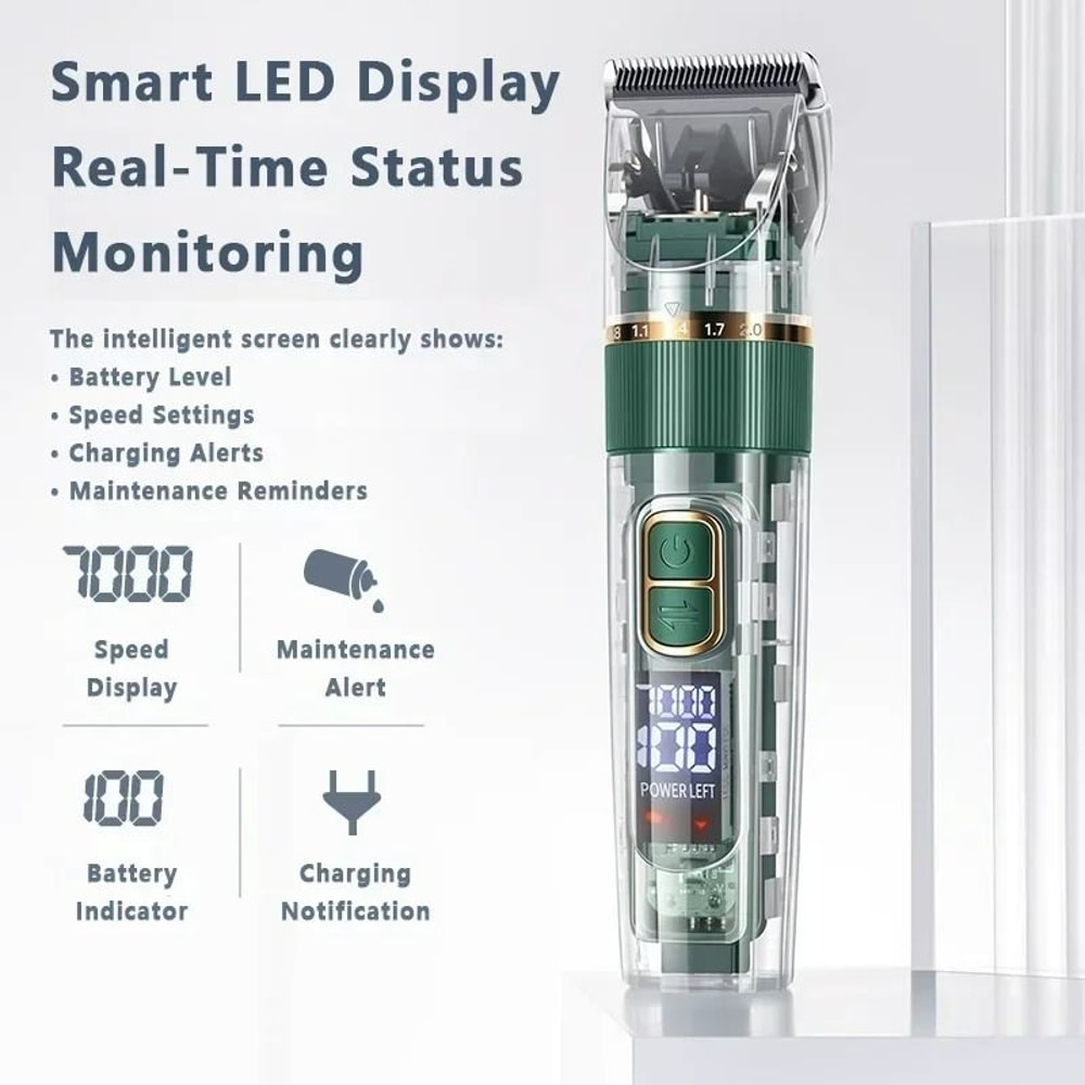 HighTorque Pet Grooming Clipper Digital Display Cordless Shaver Precision Trimmer For Dogs Cats 4