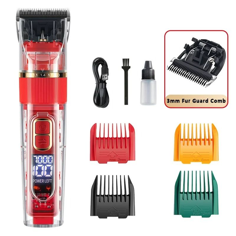 HighTorque Pet Grooming Clipper Digital Display Cordless Shaver Precision Trimmer For Dogs Cats 7