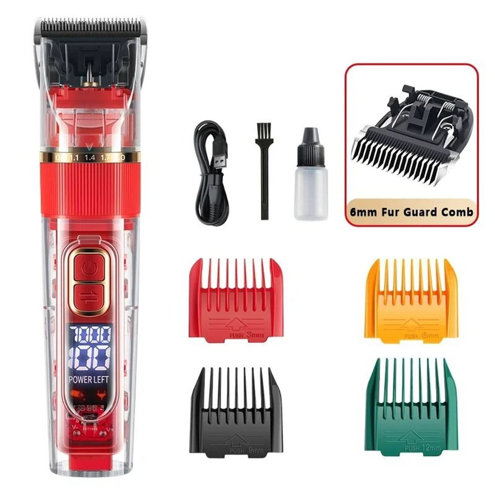 HighTorque Pet Grooming Clipper Digital Display Cordless Shaver Precision Trimmer For Dogs Cats 8